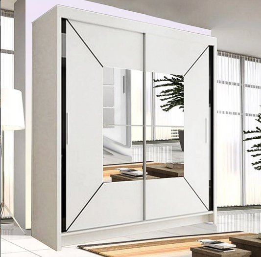 Nicole Sliding Wardrobe - White