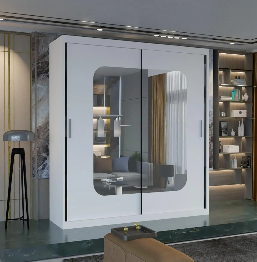 Marika Sliding Wardrobe - White