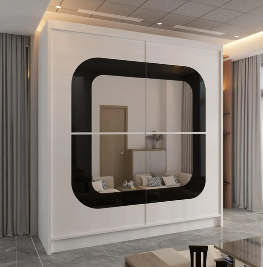 Chelsea Sliding Wardrobe - White & Black