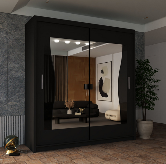 Batumi Sliding Wardrobe - Black