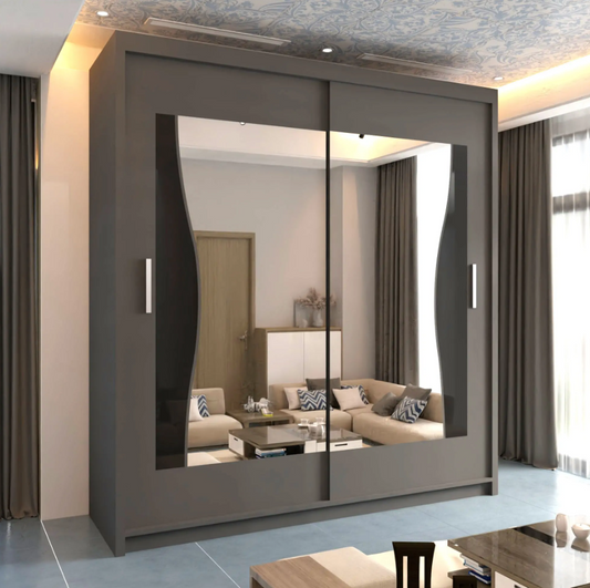 Batumi Sliding Wardrobe - Grey