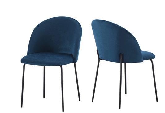 Boston Chair - Sapphire Blue Velvet (Box Of 4)
