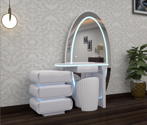 Vanity LED Make-Up Table + Stool
