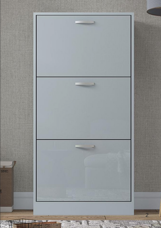 Gloss 3 Drawer Shoe Rack
