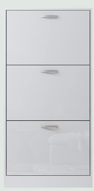 Gloss 3 Drawer Shoe Rack