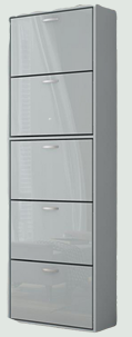 Gloss 5 Drawer Shoe Rack