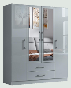 4 Door & 2 Drawer High Gloss Wardrobe