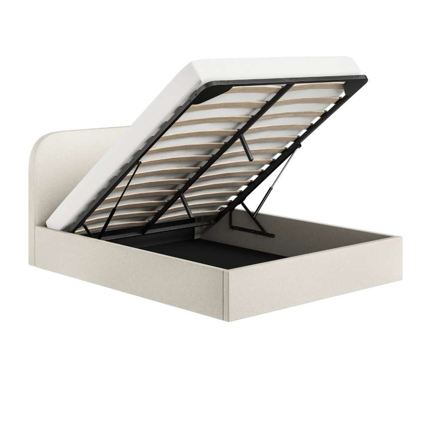 Cream Fabric Ottoman Bed Frame - Zara