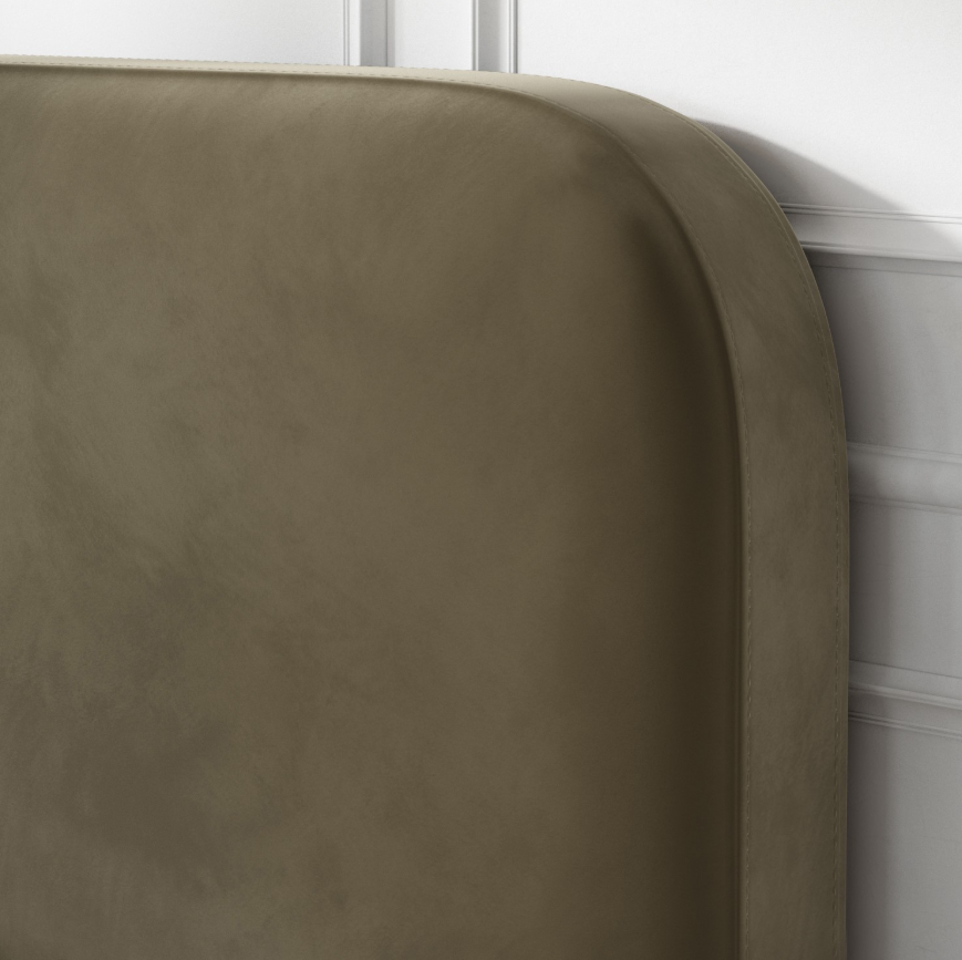 Khaki Green Velvet Ottoman Bed Frame - Zara