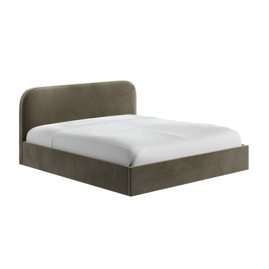 Khaki Green Velvet Ottoman Bed Frame - Zara