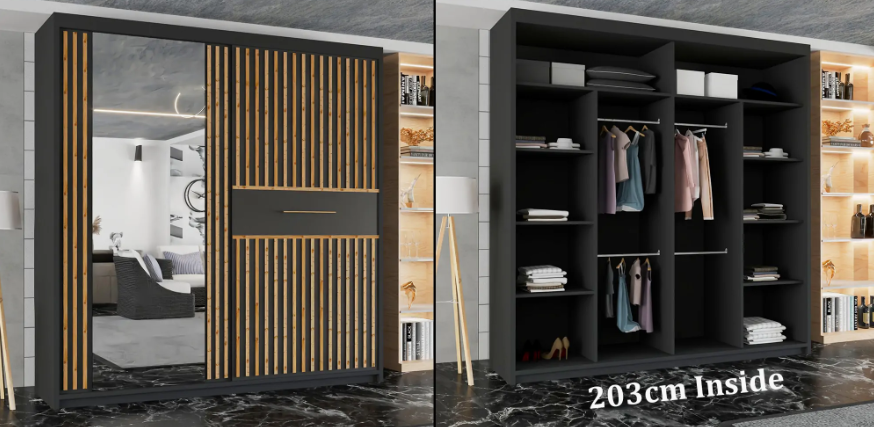 Lyllie Sliding Wardrobe Black