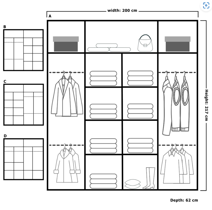 Collin Sliding Wardrobe - White