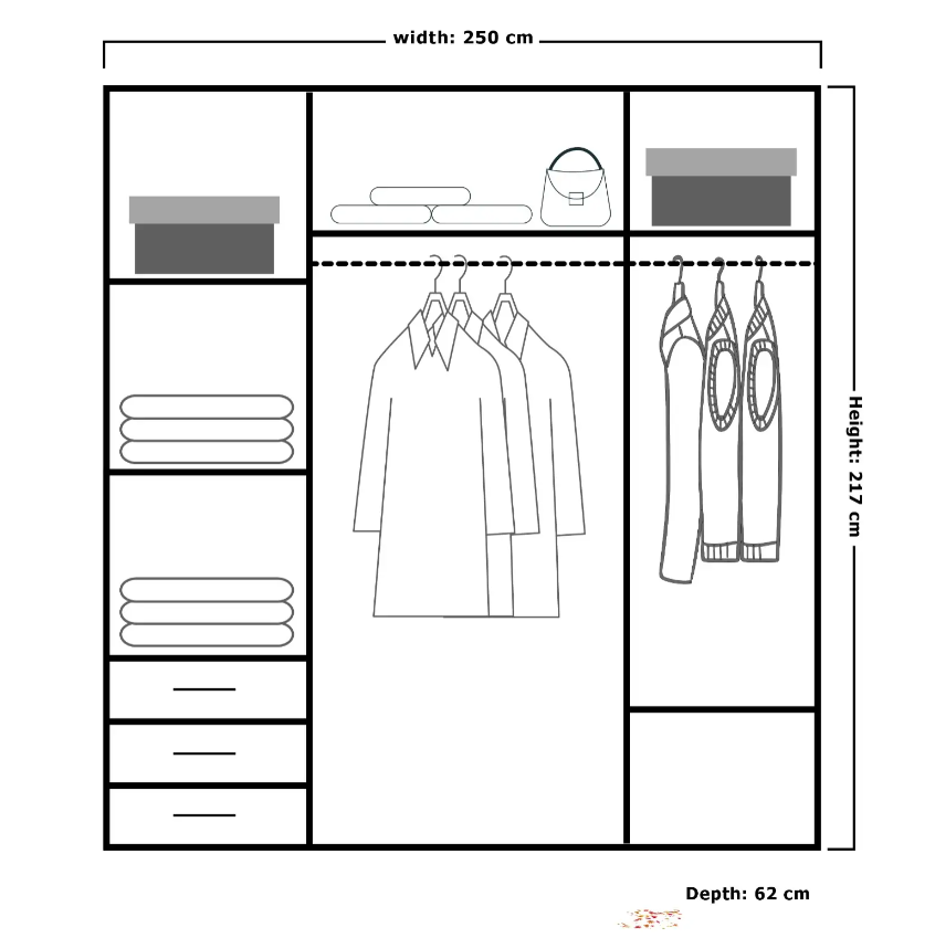 Collin Sliding Wardrobe - White