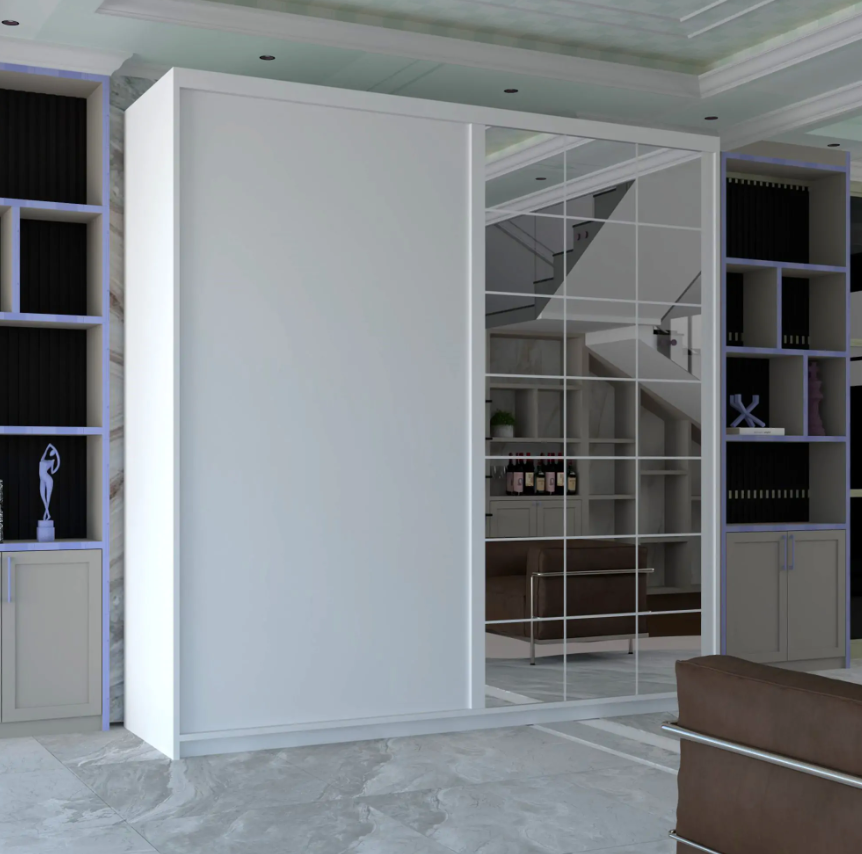 Collin Sliding Wardrobe - White