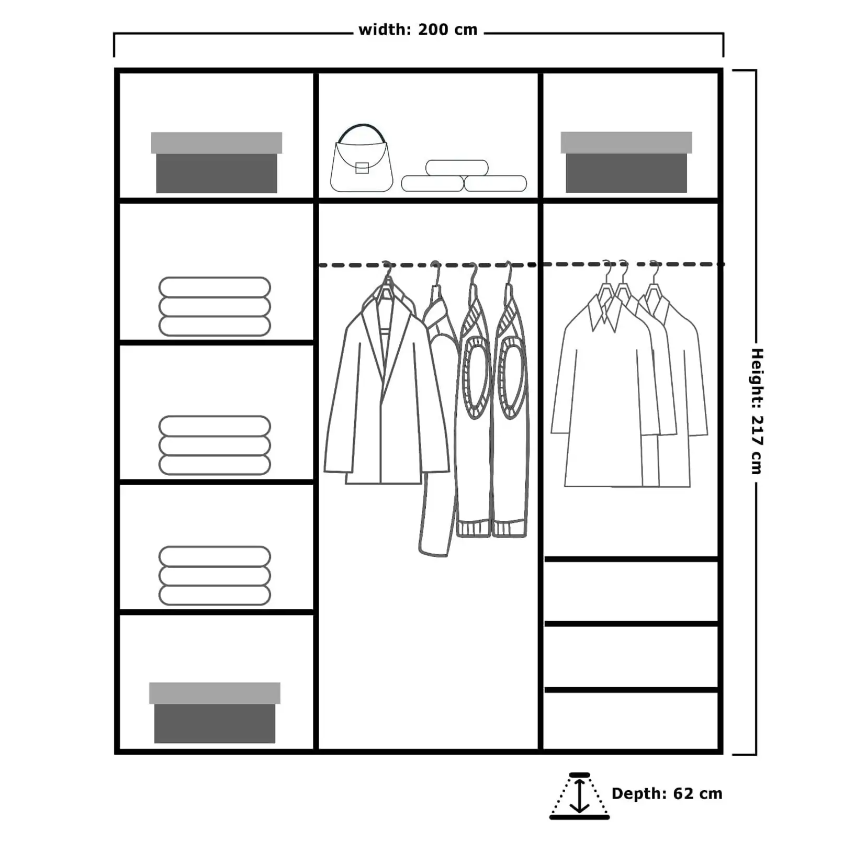 Collin Sliding Wardrobe - Oak
