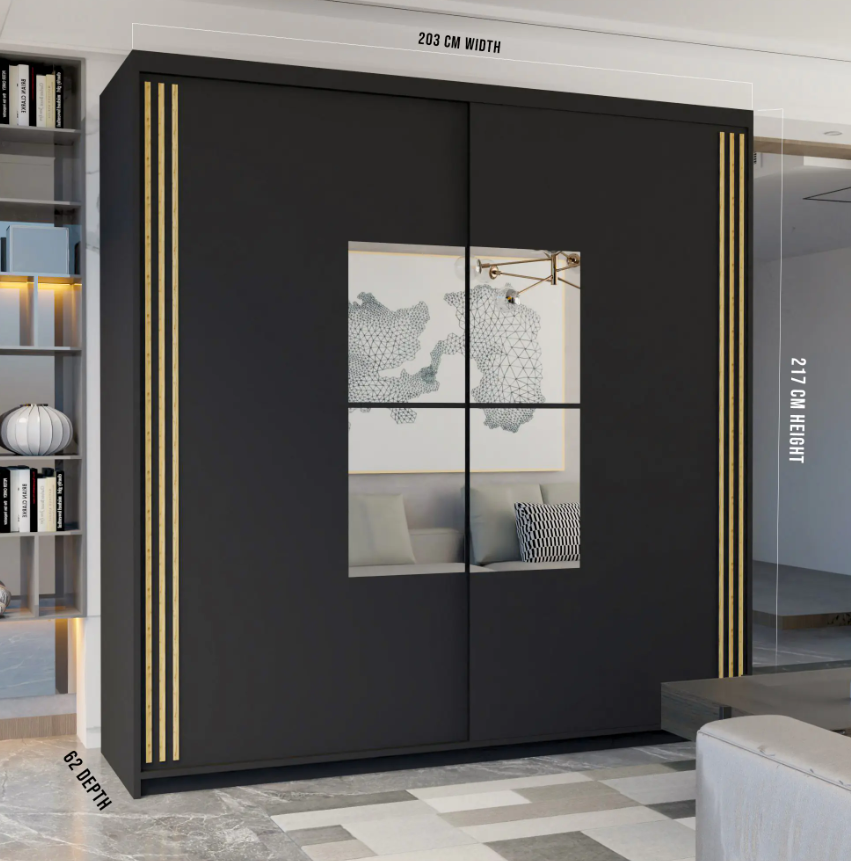 Jamajka Sliding Wardrobe - Black