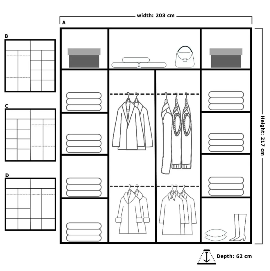 Jamajka Sliding Wardrobe - Grey