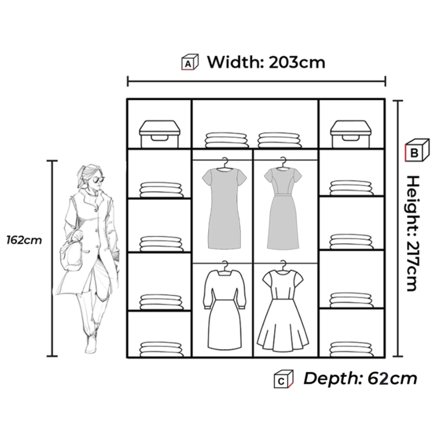 Nicole Sliding Wardrobe - White