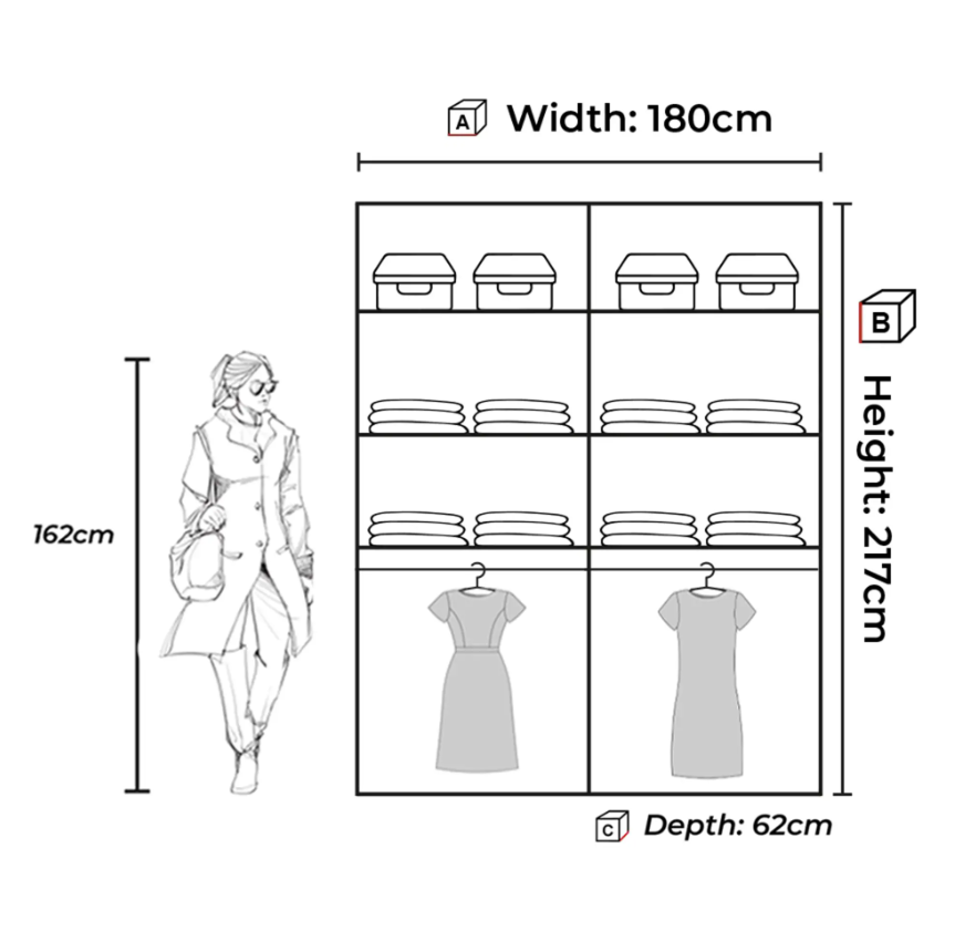 Nicole Sliding Wardrobe - White