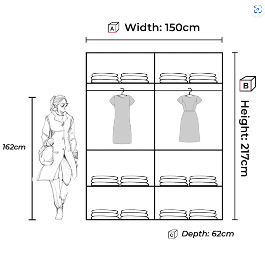 Nicole Sliding Wardrobe - White