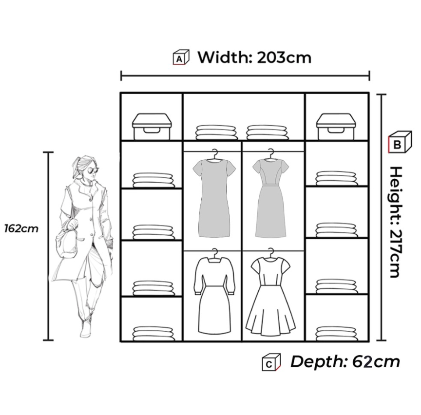 Chelsea Sliding Wardrobe - Walnut