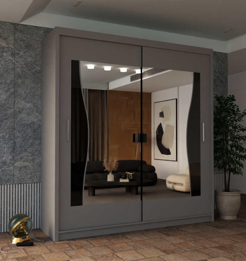 Batumi Sliding Wardrobe - Grey