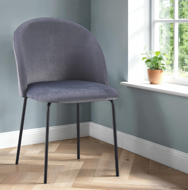Boston Chair - Grey Velvet (Box of 4)
