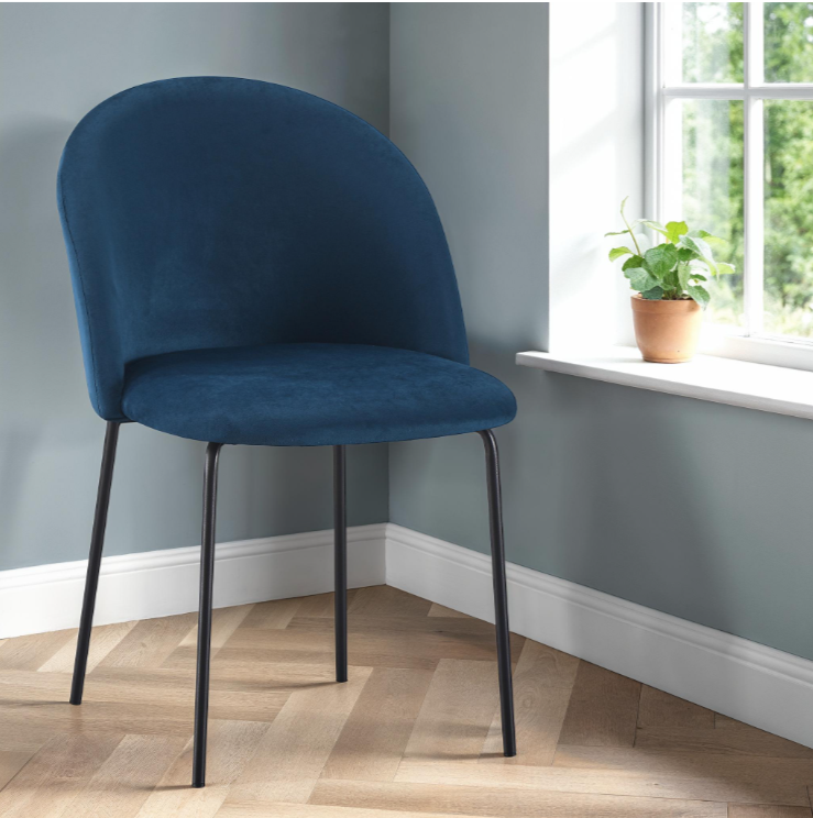 Boston Chair - Sapphire Blue Velvet (Box Of 4)