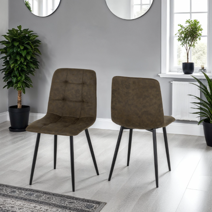 Fenton Chair - Oliver Green Suede Fabric (Box Of 4)