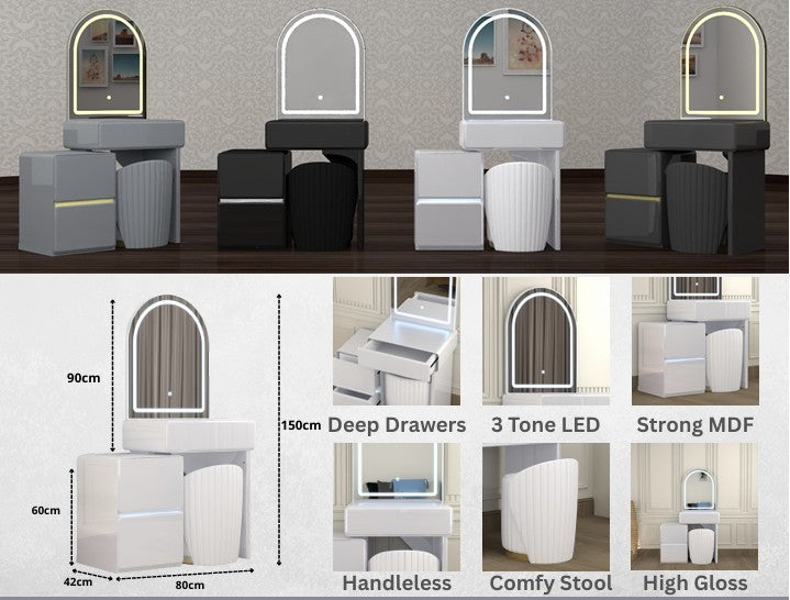 LED Vanity Make-Up Table + Stool