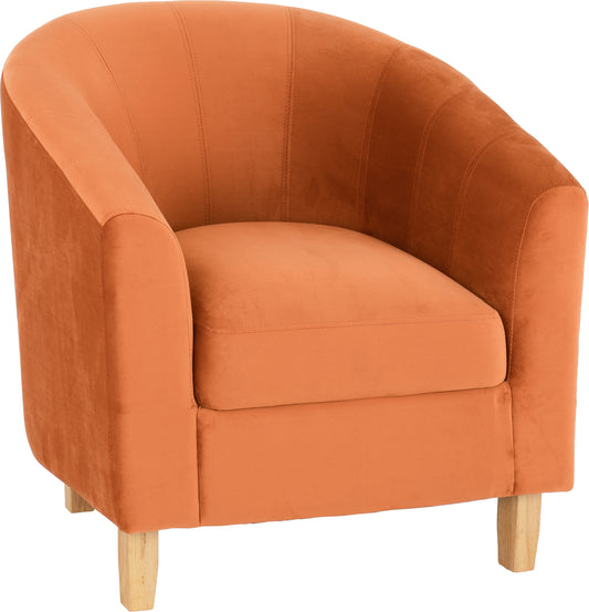 TEMPO TUB CHAIR - BURNT ORANGE VELVET