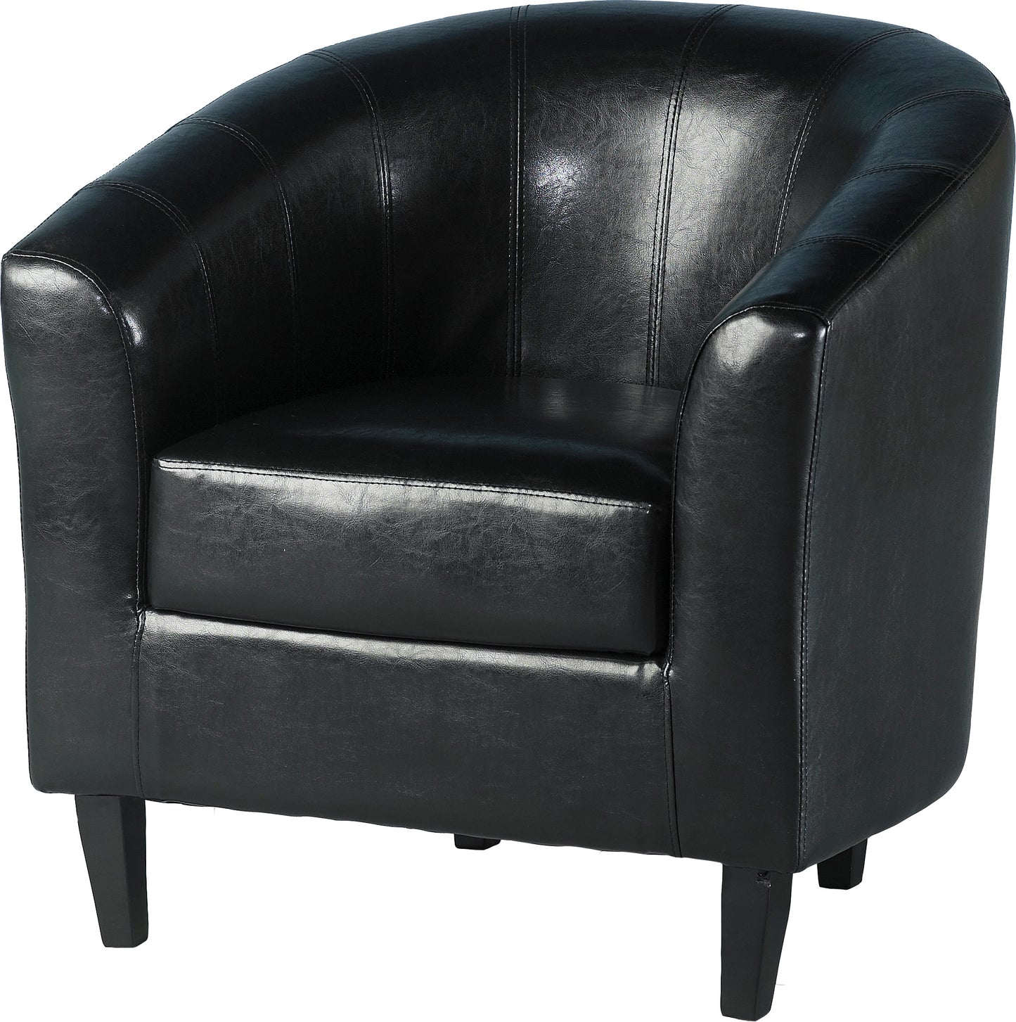 TEMPO TUB CHAIR - BLACK FAUX LEATHER