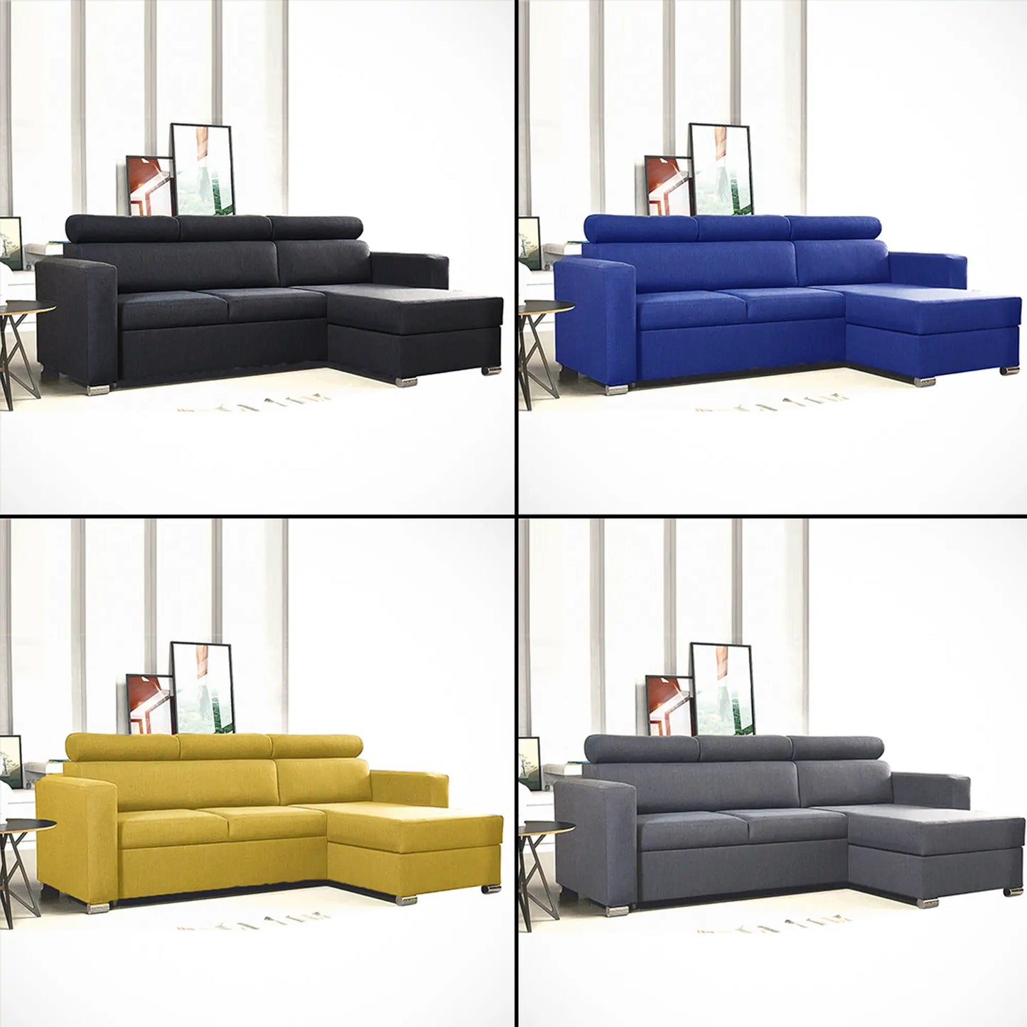 Hugo L-Shape Corner Sofa Bed
