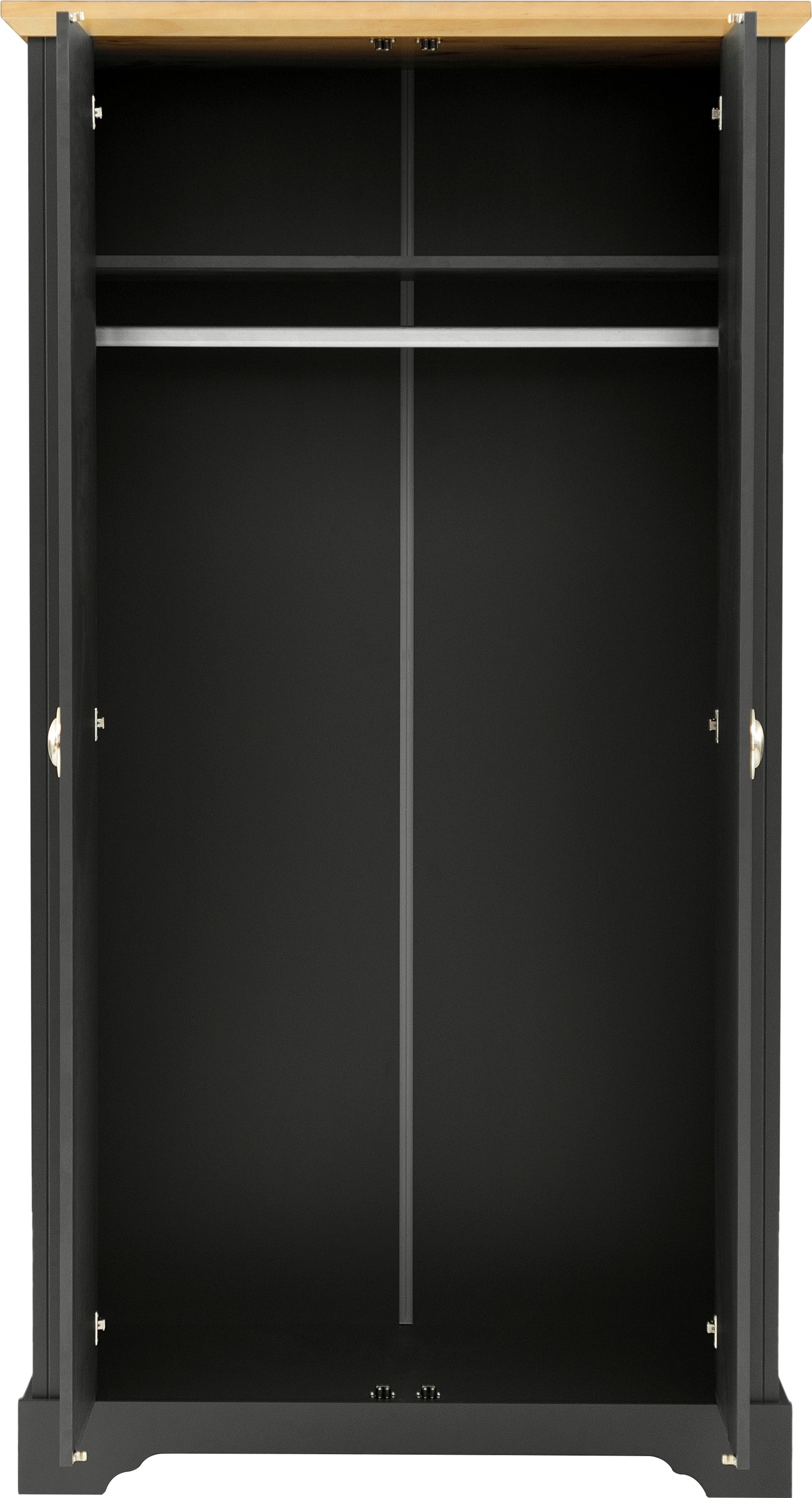 TOLEDO 2 DOOR WARDROBE - GREY/OAK EFFECT