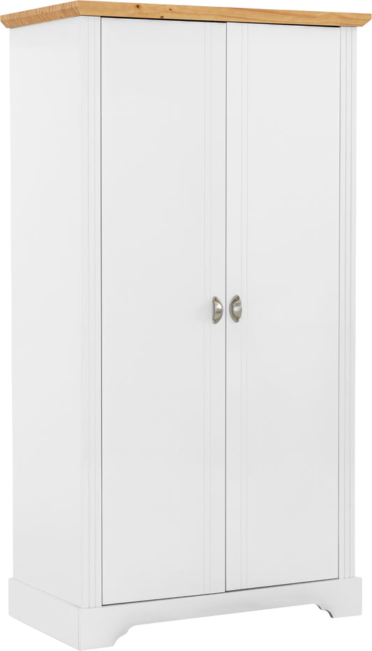 TOLEDO 2 DOOR WARDROBE - WHITE/OAK EFFECT