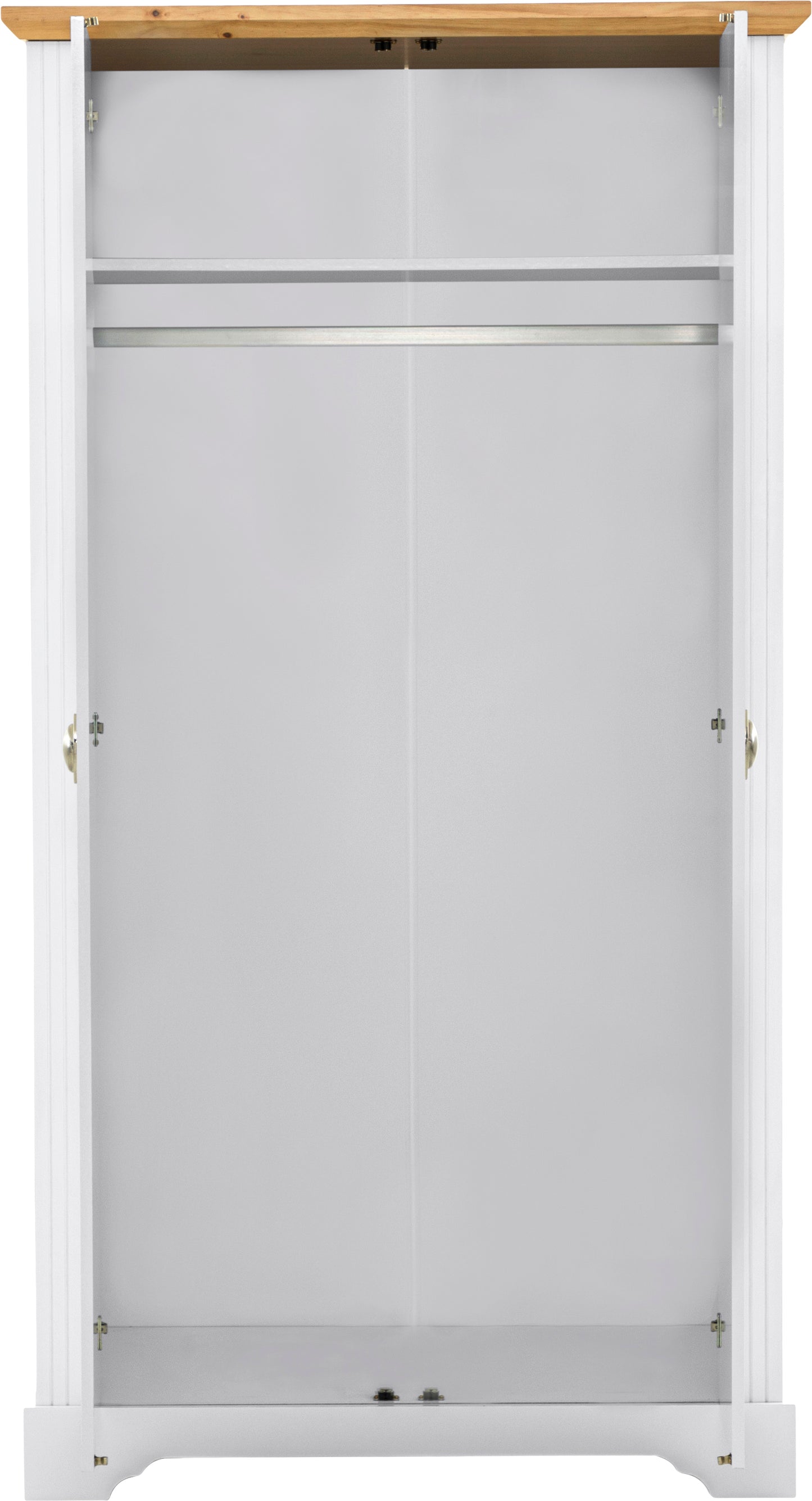 TOLEDO 2 DOOR WARDROBE - WHITE/OAK EFFECT