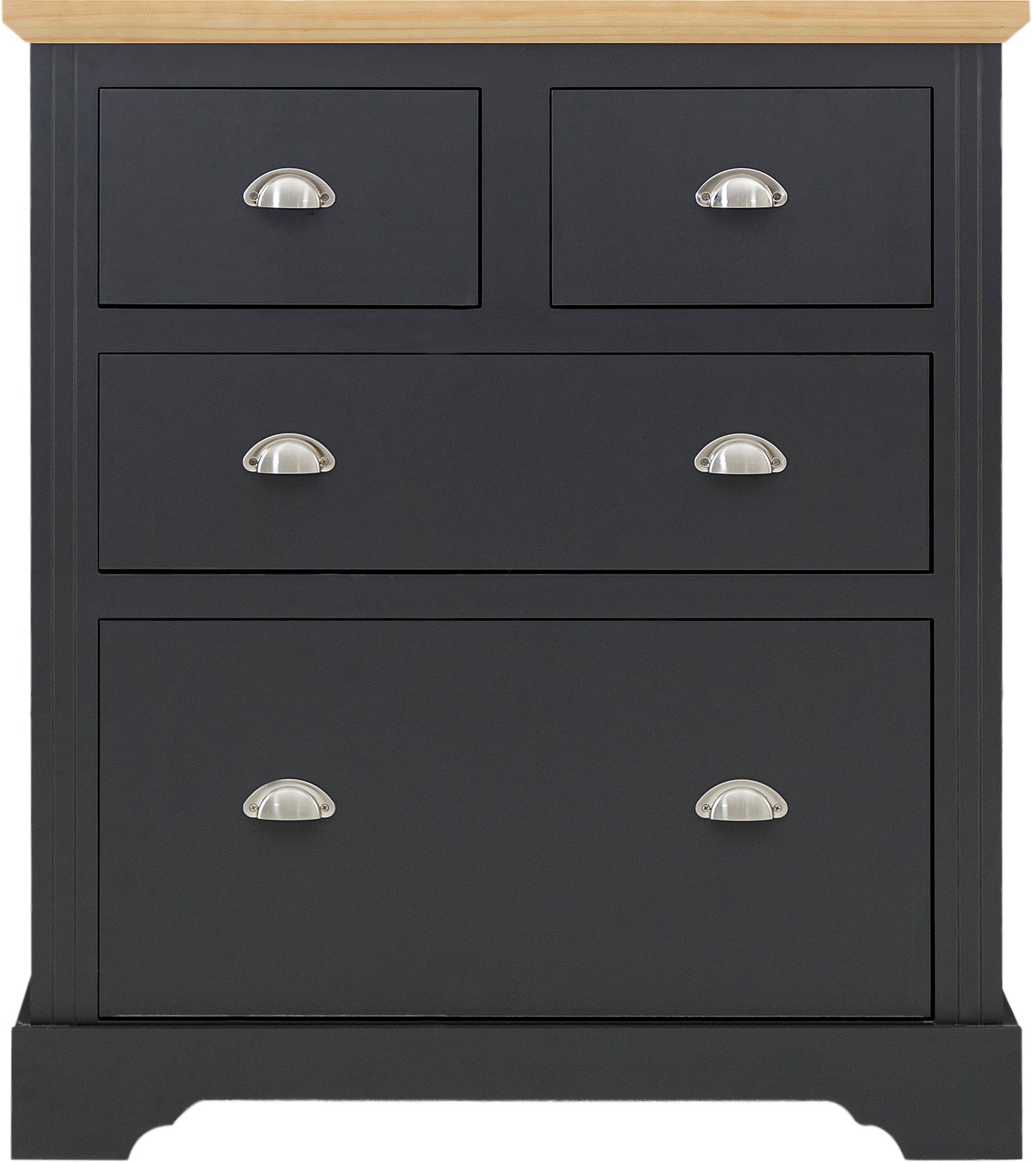 TOLEDO 2+2 DRAWER CHEST - GREY/OAK EFFECT