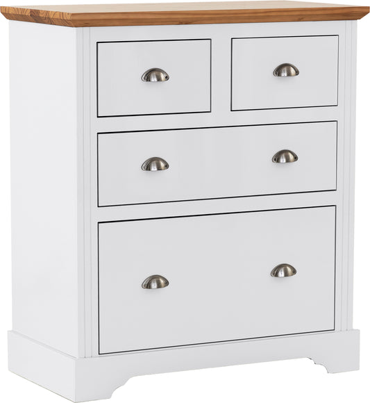 TOLEDO 2+2 DRAWER CHEST - WHITE/OAK EFFECT