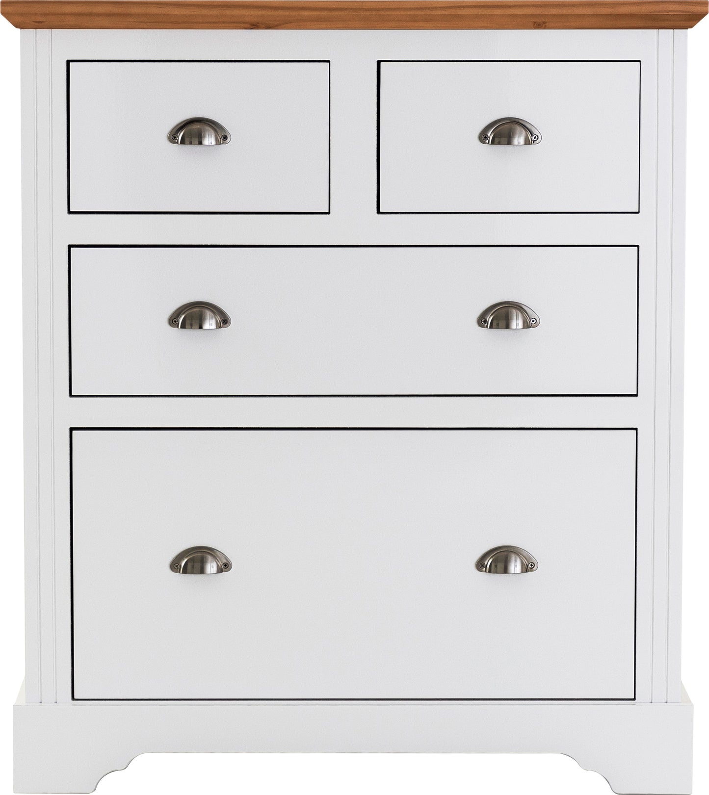 TOLEDO 2+2 DRAWER CHEST - WHITE/OAK EFFECT