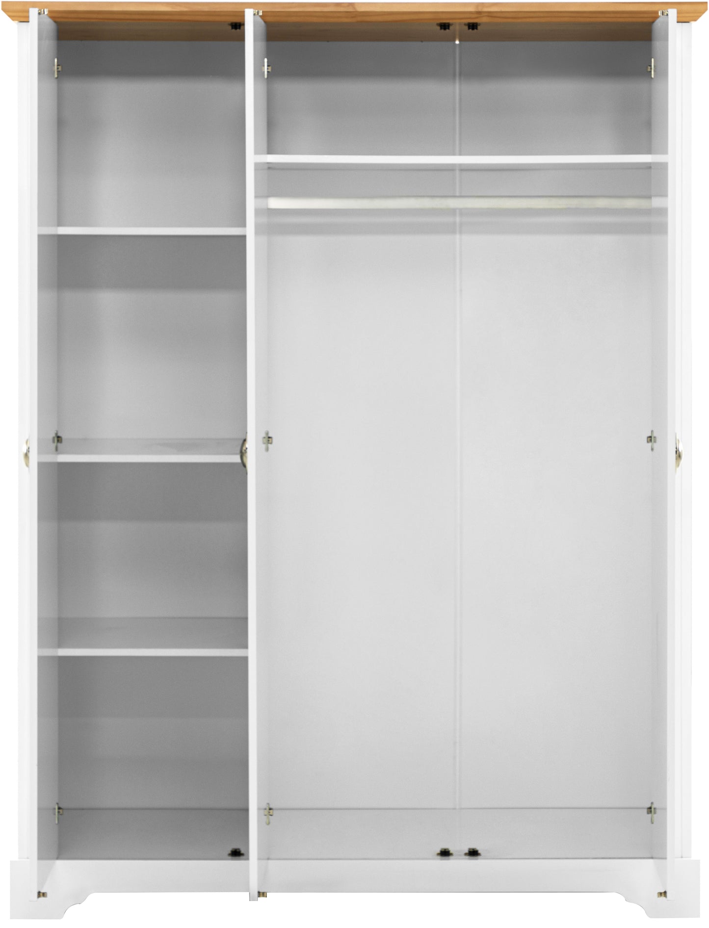 TOLEDO 3 DOOR WARDROBE - WHITE/OAK EFFECT