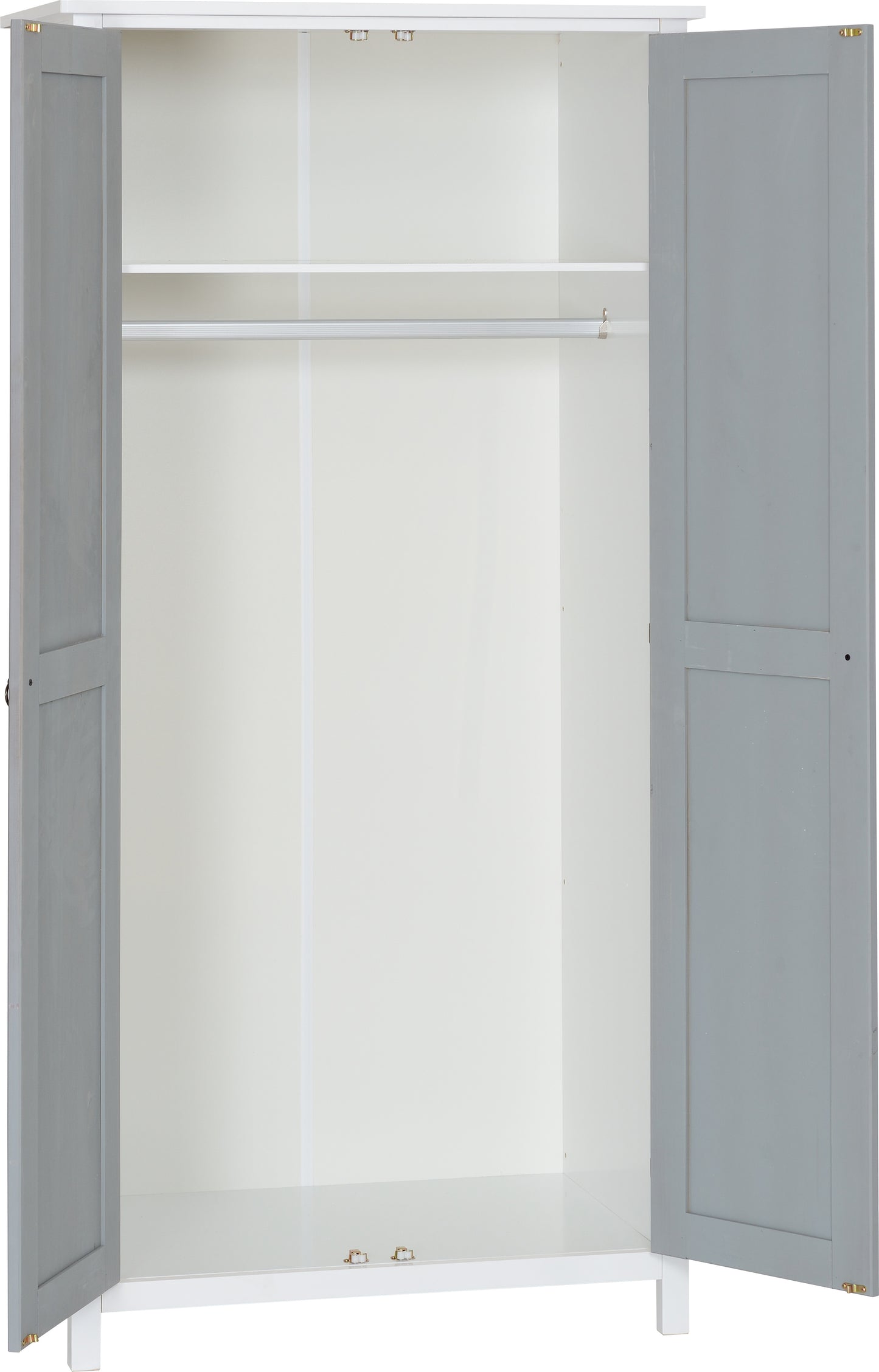 VERMONT 2 DOOR WARDROBE - WHITE/GREY