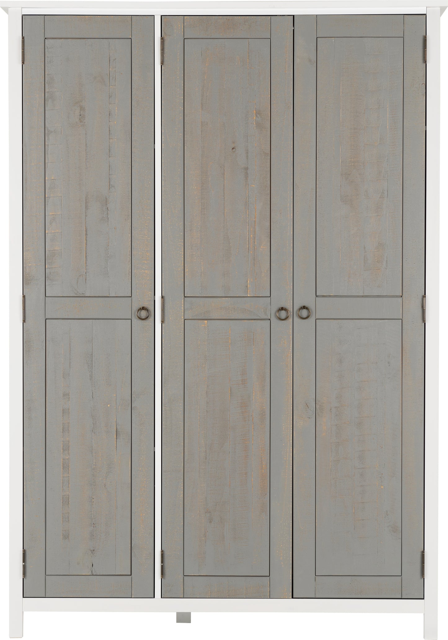 VERMONT 3 DOOR WARDROBE - WHITE/GREY