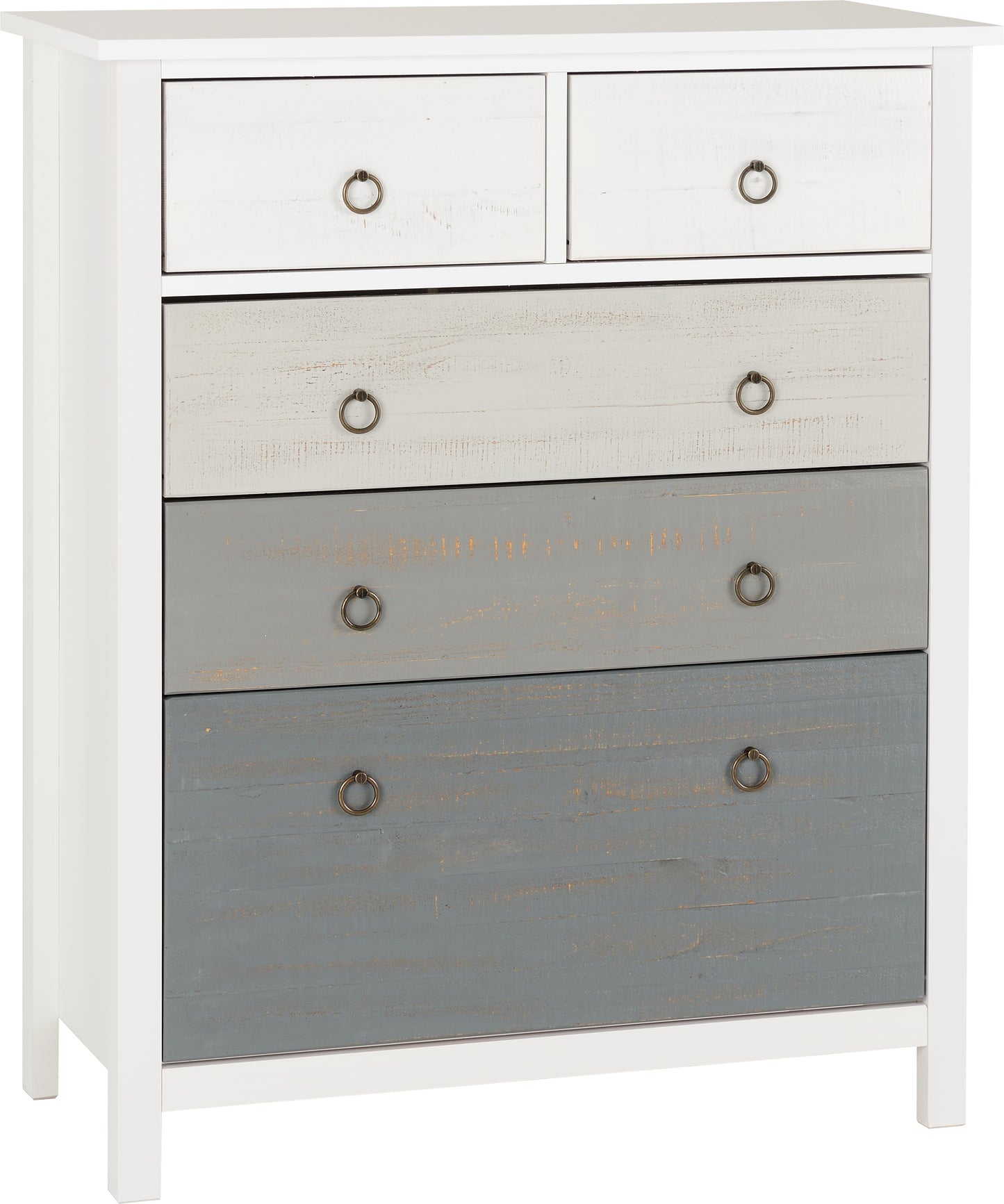 VERMONT 3+2 DRAWER CHEST - WHITE/GREY