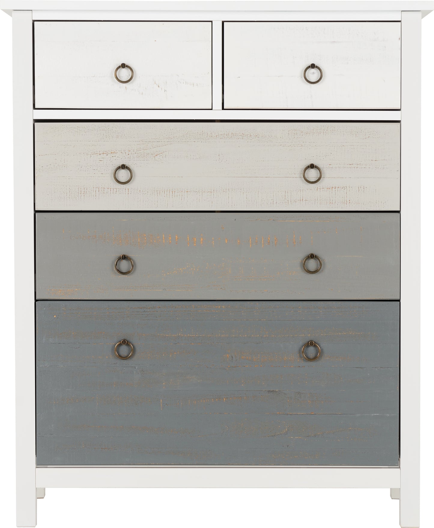 VERMONT 3+2 DRAWER CHEST - WHITE/GREY