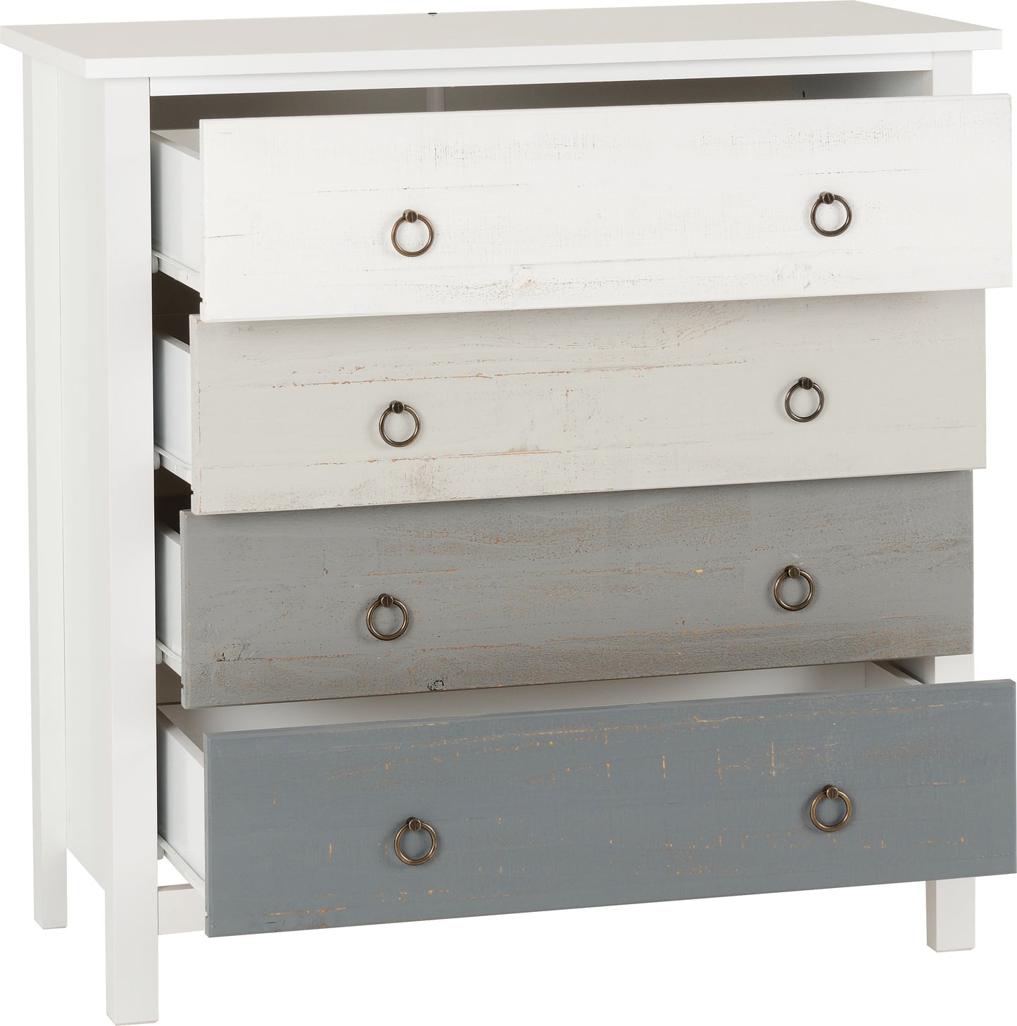 VERMONT 4 DRAWER CHEST - WHITE/GREY