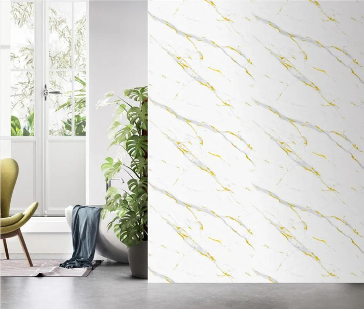 Wall panel 011 D / Gold and White Marble W:90cm - (Wall Board) Price per 1 Panel