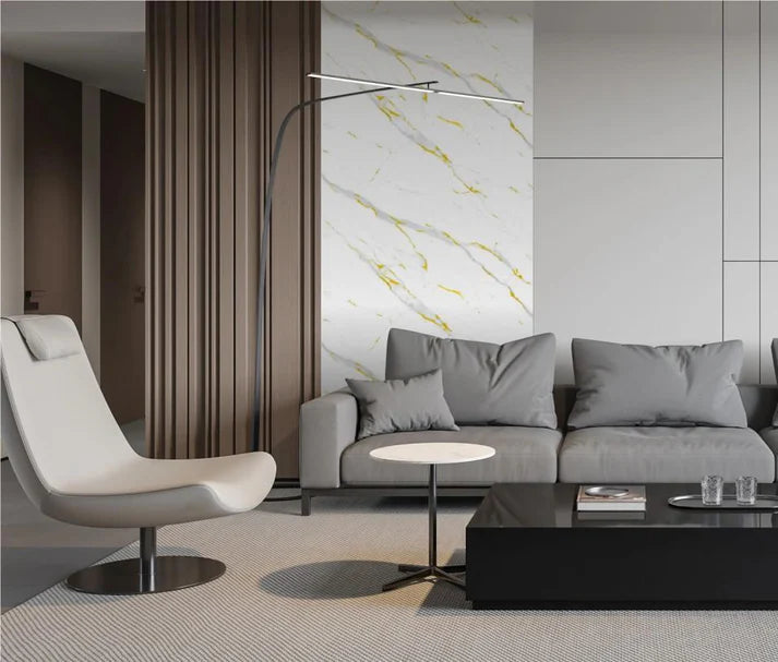 Wall panel 011 D / Gold and White Marble W:90cm - (Wall Board) Price per 1 Panel
