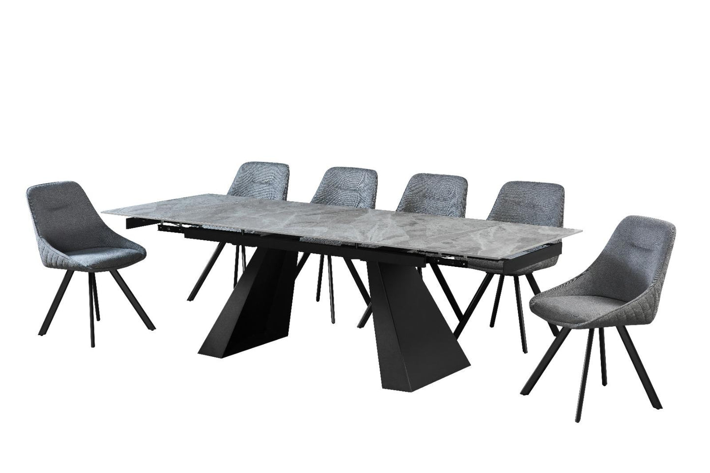 Marble Dining Table 1.6m with 6 chairs