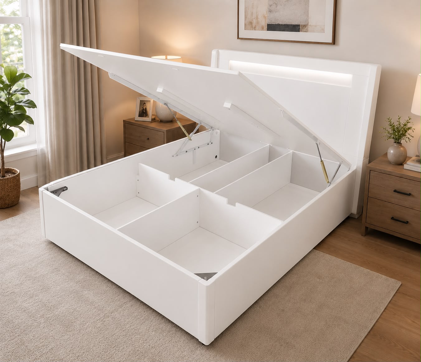 Kensington LED Ottoman Bed frame