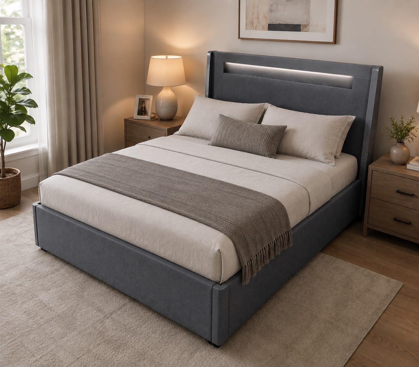 Kensington LED Ottoman Bed frame